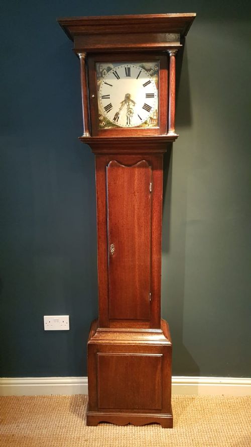 Small George III Oak Cottage Longcase Clock