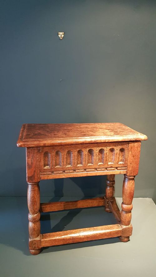 George I Style Oak Box Stool