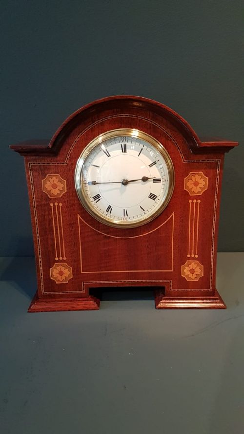Fine Quality Inlaid Mahogany Mantel Clock