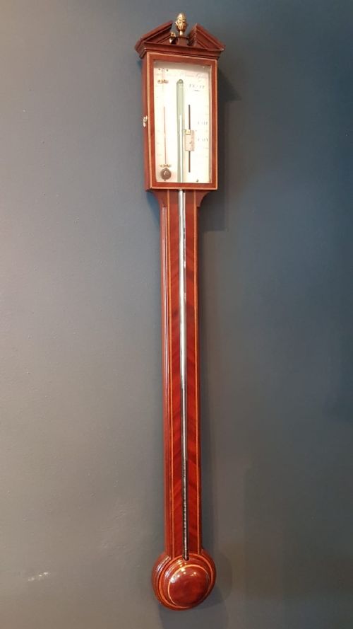 Superb George III Inlaid Mahogany Stick Barometer