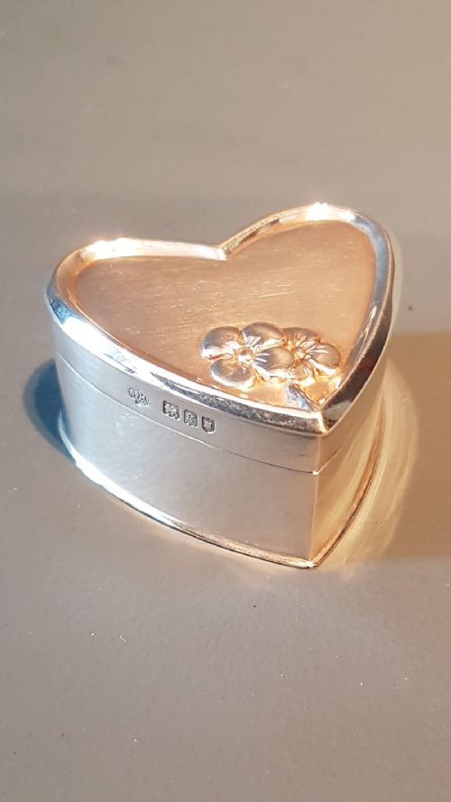 Silver Heart Shaped Ring Box
