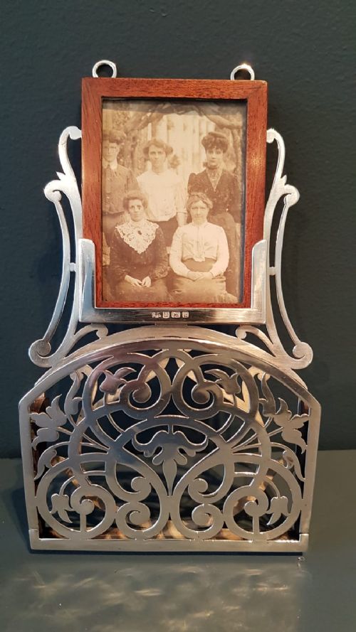 Unusual Edwardian Silver Photo and Note Holder