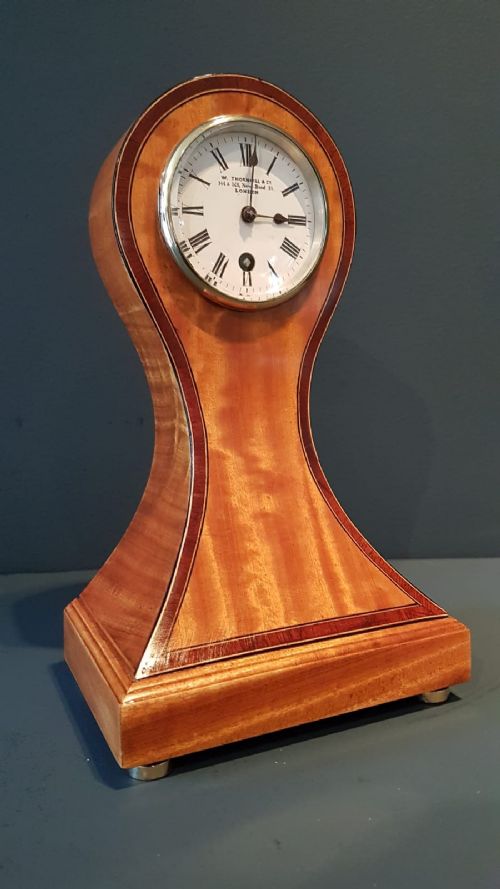 Fine Quality Small Edwardian Satinwood Balloon Clock