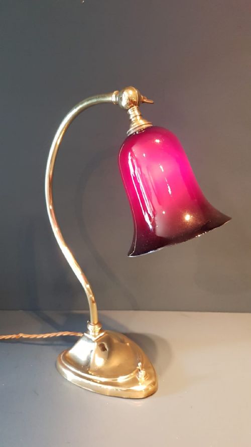 Antique Adjustable Brass Desk Lamp