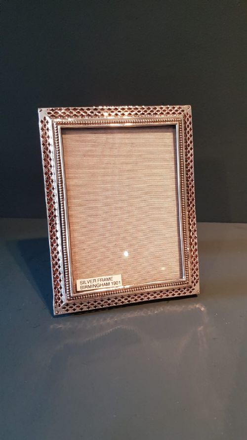 Superb Victorian Pierced Silver Photo Frame