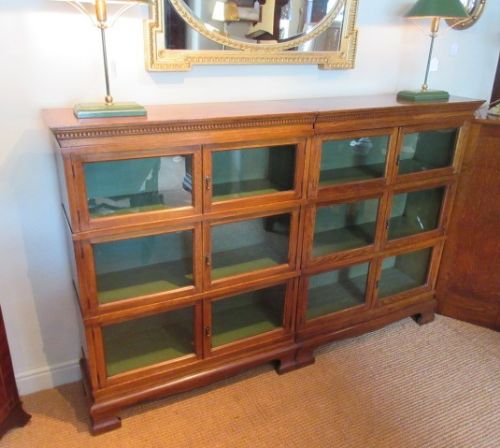 Superb Antique Oak Double Barrister's Bookcase