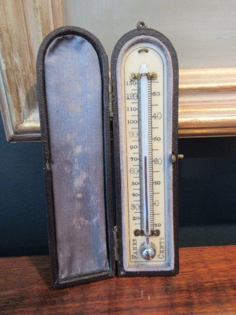 Antique Bone Scale Pocket Thermometer