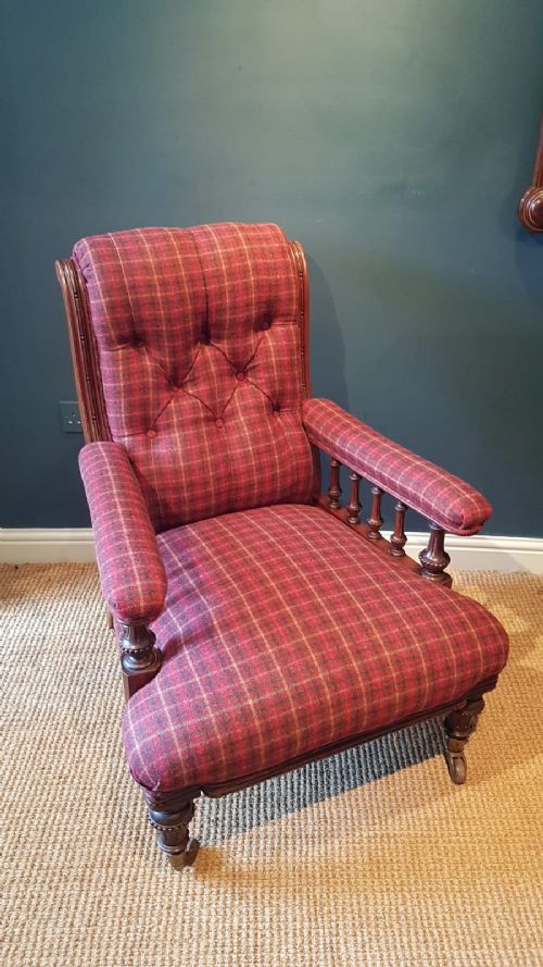 Antique Mahogany Open Arm Chair