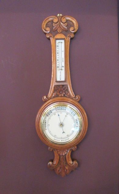 Smaller Antique Polished Oak Banjo Barometer