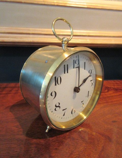 Antique Brass Cased Station Master's Clock