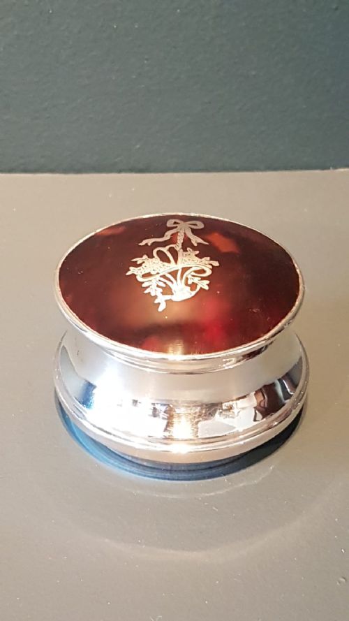 George V Silver and Tortoise Shell Ring Box