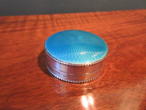 George V Silver & Turquoise Enamel Box