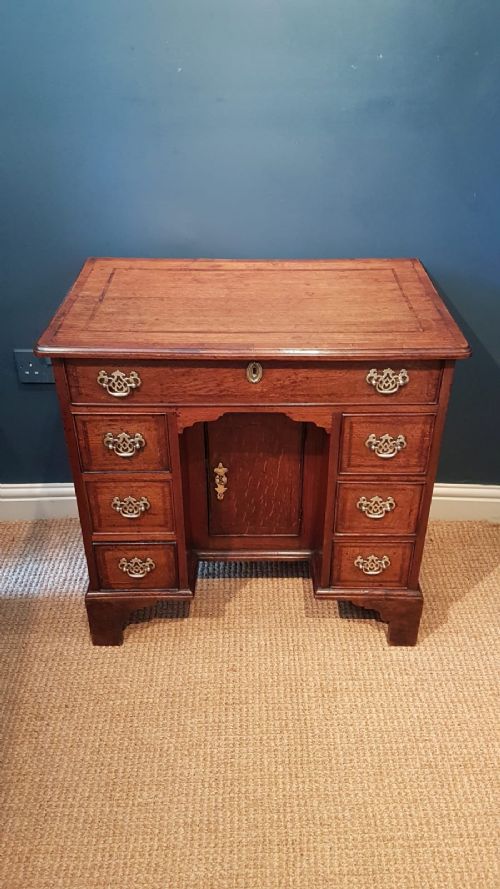 Rare Antique George II Oak Kneehole Desk