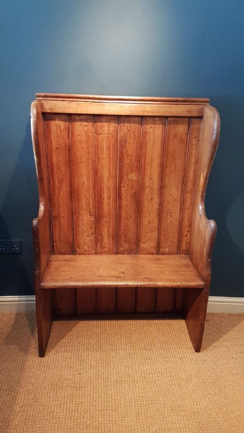 Antique George III Pitch Pine Settle
