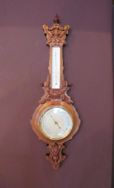 Small Antique Rosewood Cased Banjo Barometer