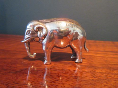 Rare Antique Silver Elephant Pin Cushion