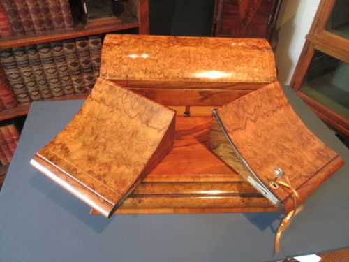 Outstanding Mid Victorian Burr Walnut Stationery Box