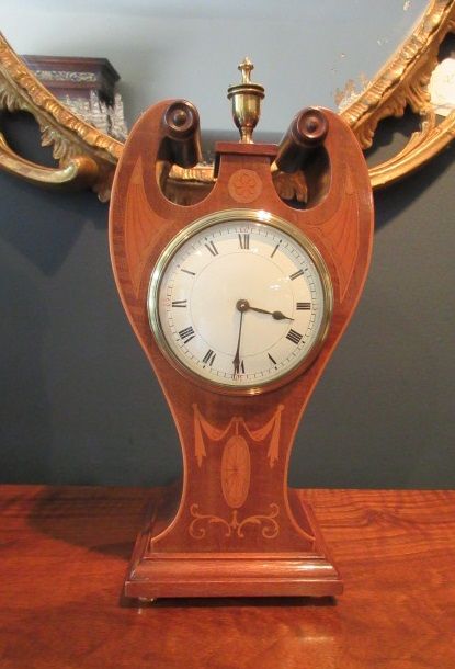 Fine Antique Sheraton Inlaid Mantel Clock