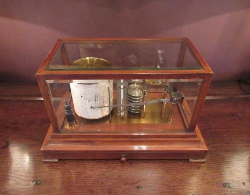 Victorian Walnut Cased Barograph with Thermometer