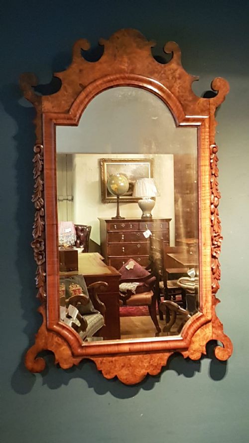 Early Victorian Walnut Mirror