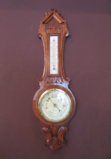 Small Antique Oak Gloucester Banjo Barometer