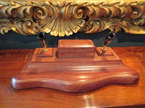 1920'S Asprey's of London Leather Desk Stand