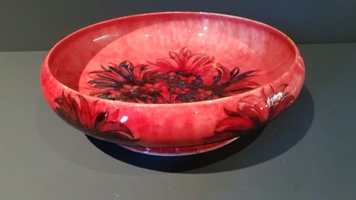Large Moorcroft Cornflower Flambe Exhibition Bowl