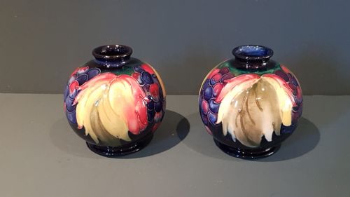 Pair of Moorcroft Leaf and Berries Globular Vases