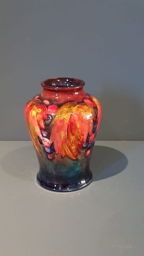 Superb Moorcroft Autumn Leaves and Berries Flambe Vase