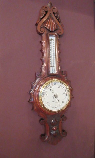 Superb Mid Victorian Mahogany Banjo Barometer