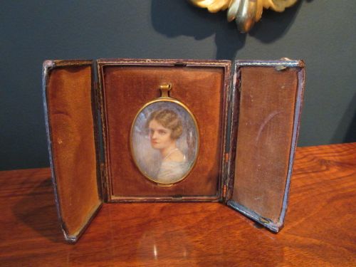Antique Miniture Portrait in Original Case