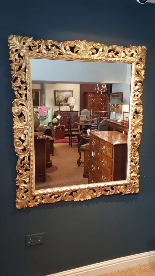 Superb Large Antique Timber Gilt Mirror