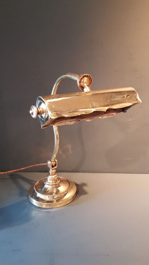 Edwardian Brass Desk Lamp