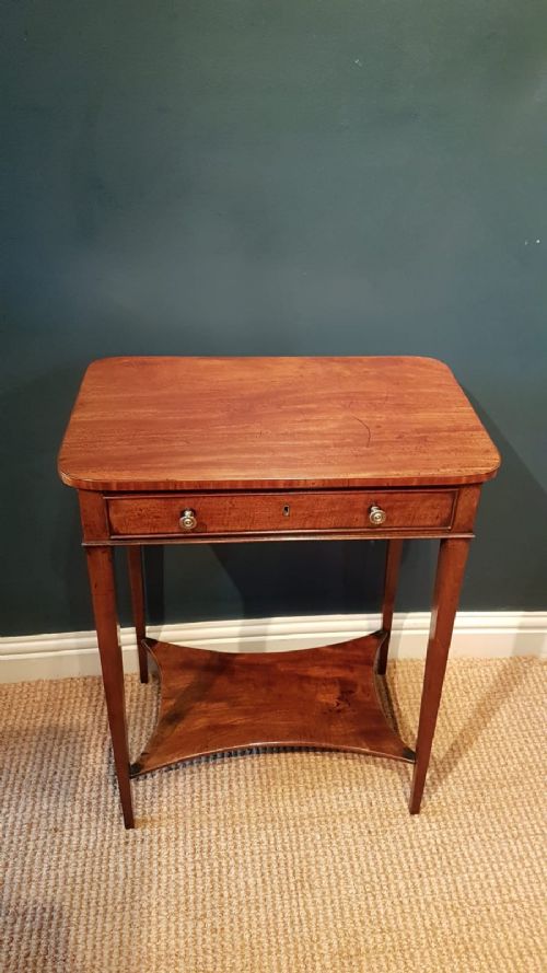 Superb George III Mahogany Single Drawer Work Table