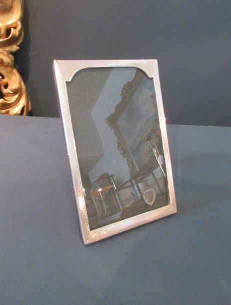 George V Period Silver Engraved Photo Frame