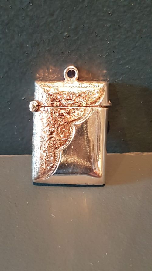 Edwardian Silver and 9ct Gold Vesta Case