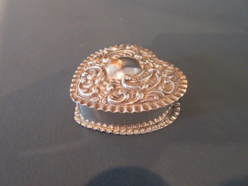 Edwardian Silver Heart Shaped Trinket Box