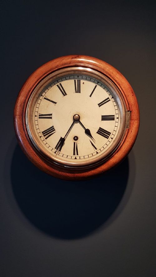 Late Victorian Walnut Cased 8" Dial Clock