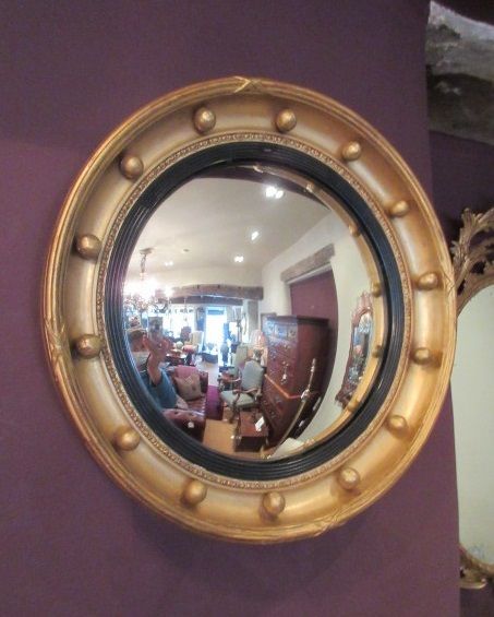 Late 19th Century Plaster & Timber Gilt Convex Mirror
