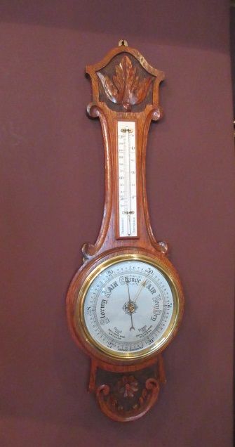 Antique Solid Oak Banjo Barometer
