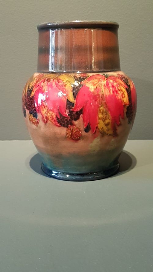 Moorcroft Leaf and Blackberries Flambe Vase