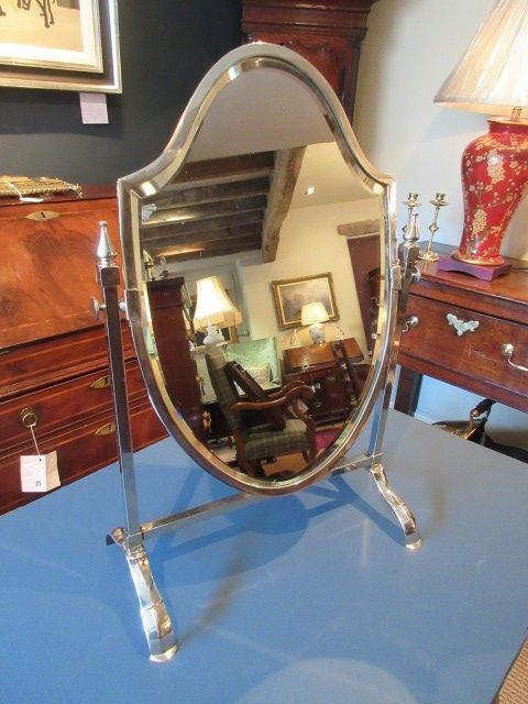 Superb Edwardian Period Nickel Plated Dressing Mirror