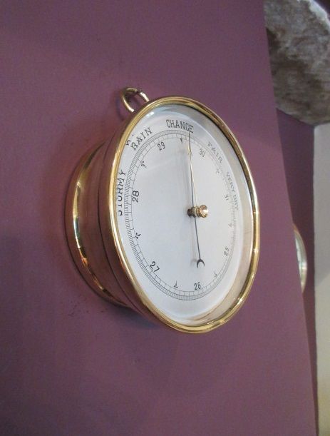 Antique Brass Cased Marine Baromter