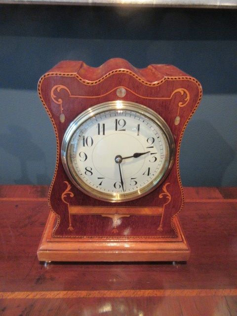 Superb Antique Mother of Pearl Inlaid Mantel Clock