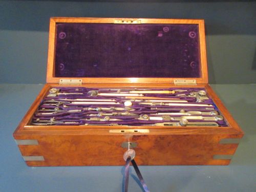 Antique Burr Walnut Architect's, Artist's & Illustrator's Box