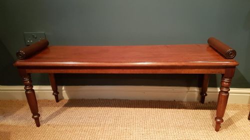 Early Victorian Mahogany Hall Bench