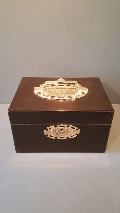 Victorian Ebony and Brass Jewellery Box