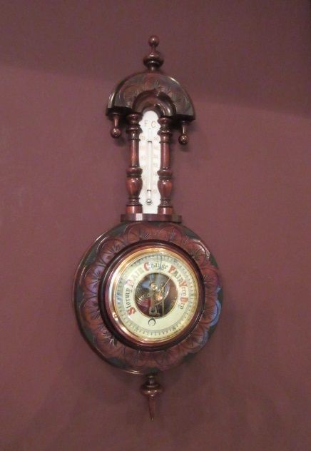 Small Antique Walnut Banjo Barometer