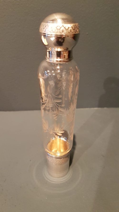 Fine Quality Edwardian Silver Mounted Opera Flask