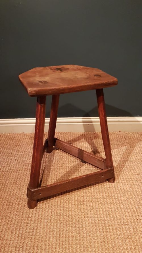 Primitive Ash and Elm Butlers Stool